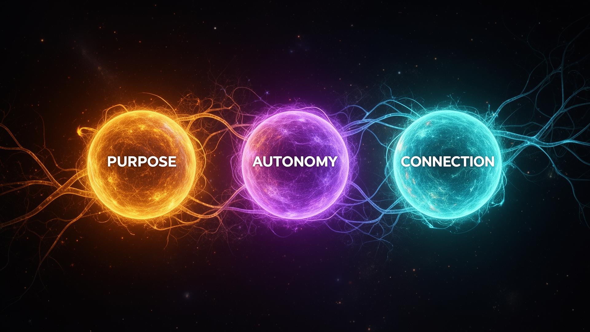 AI PAC-Man: Purpose, Autonomy & Connection in the Age of Abundance