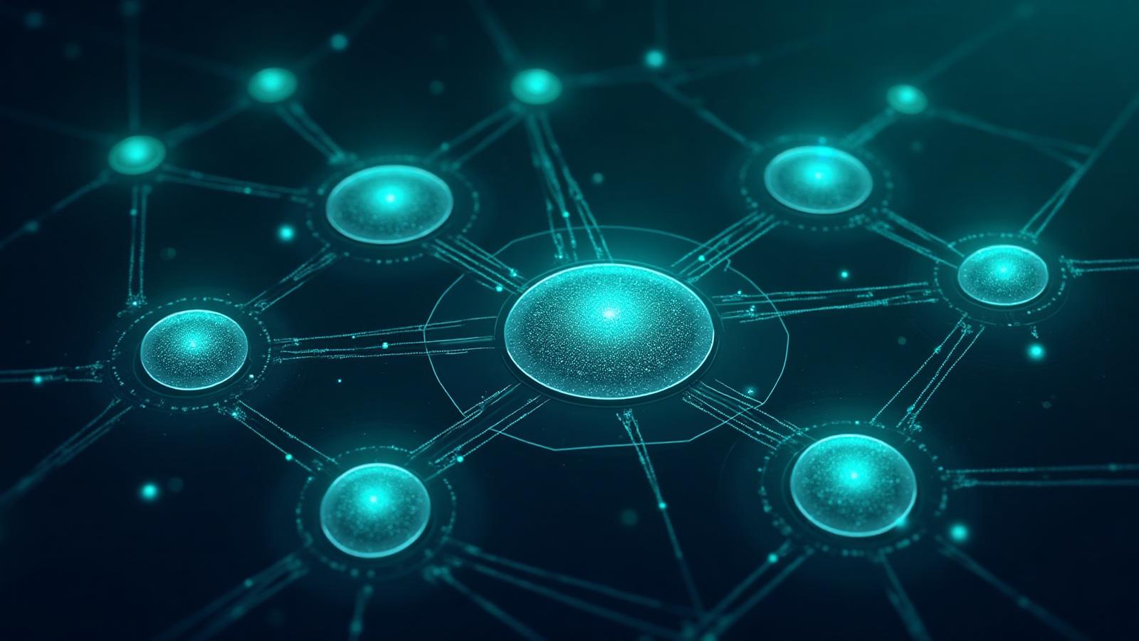 Ecosistema de sistemas de IA interconectados mostrando ChatGPT, Gemini, Claude, Grok y DeepSeek