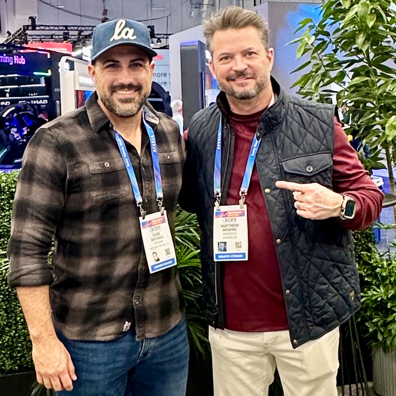 Matt Mishak with AI filmmaker Gabe Michael at CES 2025